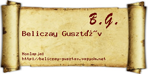 Beliczay Gusztáv névjegykártya